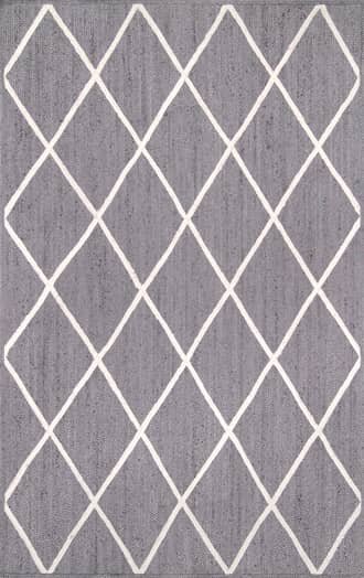 Grey Jute Braided Trellis Rug swatch