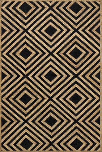 Black Dogwood Tiled Jute Rug swatch