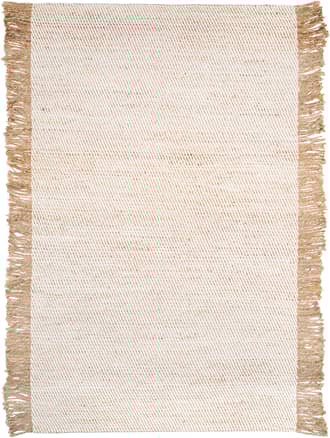 Natural Flatweave Solid Tassel Rug swatch