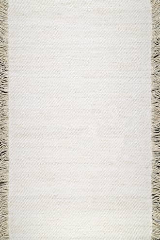 Ivory Flatweave Solid Tassel Rug swatch