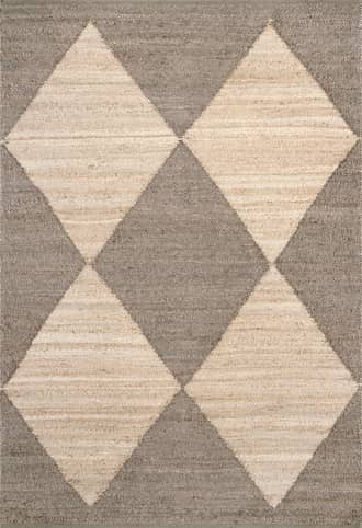 Grey 10' x 14' Jute Harlequin Trellis Rug swatch