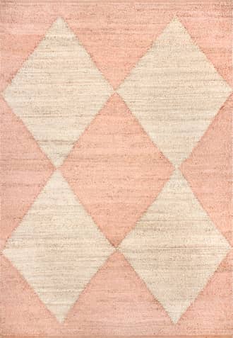 Light Pink 10' x 14' Jute Harlequin Trellis Rug swatch