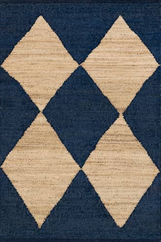 Navy 6' Jute Harlequin Trellis Rug swatch