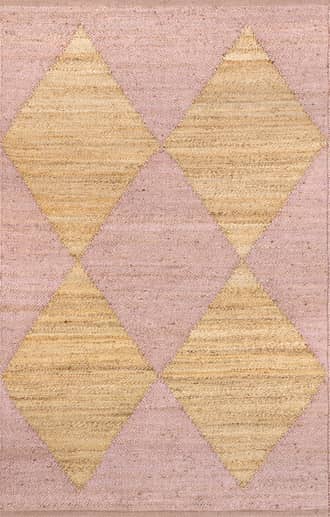 Pink 10' x 14' Jute Harlequin Trellis Rug swatch