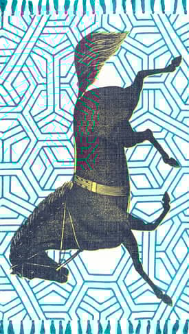 Green Majestic Mare Tassel Rug swatch