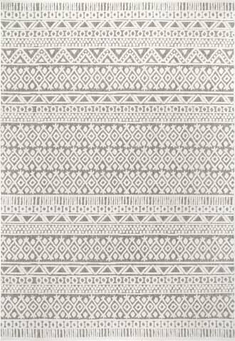 Grey Avery Banded Textured Indoor/Outdoor Rug swatch