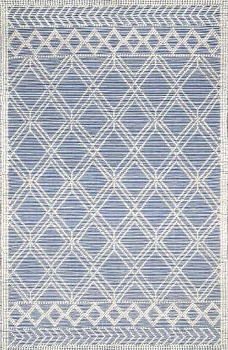 Blue 2' x 3' Argyle Trellis Rug swatch