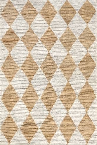 Ivory Deja Diamond Jute Trellis Rug swatch