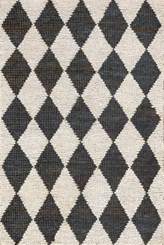 Charcoal Deja Diamond Jute Trellis Rug swatch