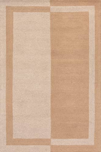 Beige Gino Two-Tone Bordered Wool Rug swatch