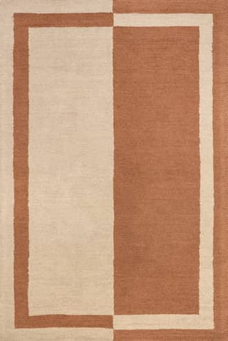 Rust Gino Two-Tone Bordered Wool Rug swatch