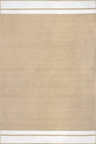 Beige 9' x 12' Luann Solid Bordered Rug swatch