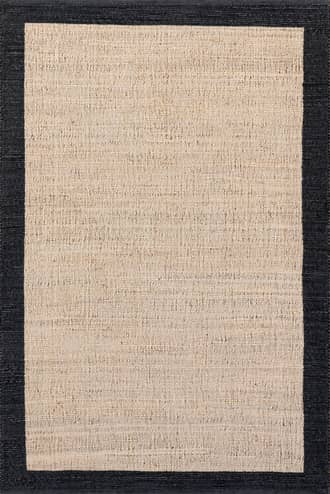 Gray Suellen Bordered Handwoven Jute-Blend Rug swatch