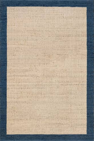 Blue Suellen Bordered Handwoven Jute-Blend Rug swatch