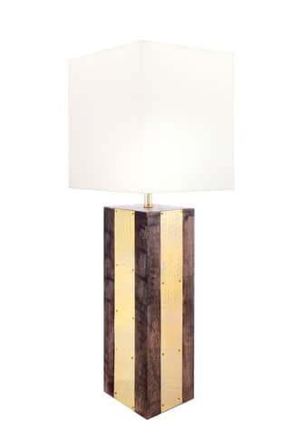 25-Inch Jasmine Wood Brass Table Lamp primary image