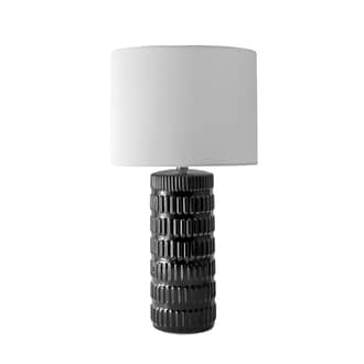 Black 25-inch Tangela Ridged Ceramic Table Lamp swatch