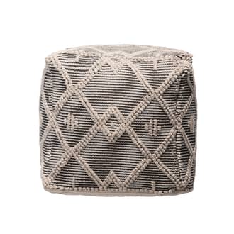 Modern Trellis Textured Pouf primary image