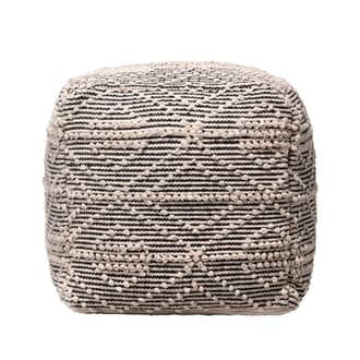 Birdseye Trellis Textured Pouf primary image