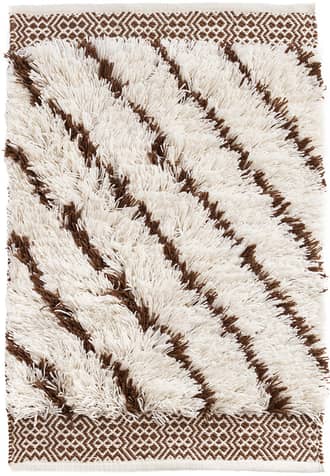 Brown Moroccan Lines Handwoven Indoor/Outdoor Rug swatch