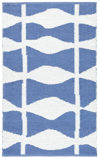 Blue 2' x 3' Circuit Handwoven Indoor/Outdoor Rug swatch