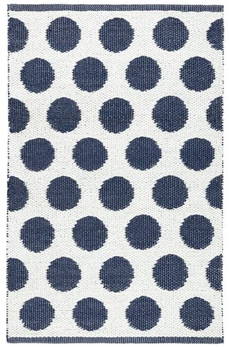 Navy Dot Handwoven Indoor/Outdoor Rug swatch