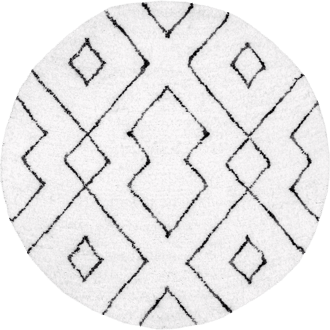 6' Double Diamond Lattice Shag Rug primary image