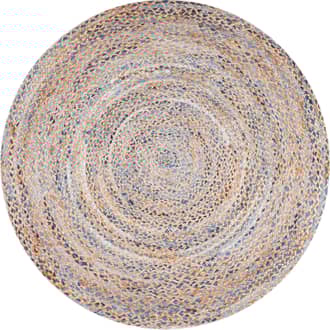 8' Hand Braided Twined Jute And Denim Rug primary image