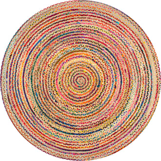 6' Braided Chindi Spectrum Jute Rug primary image