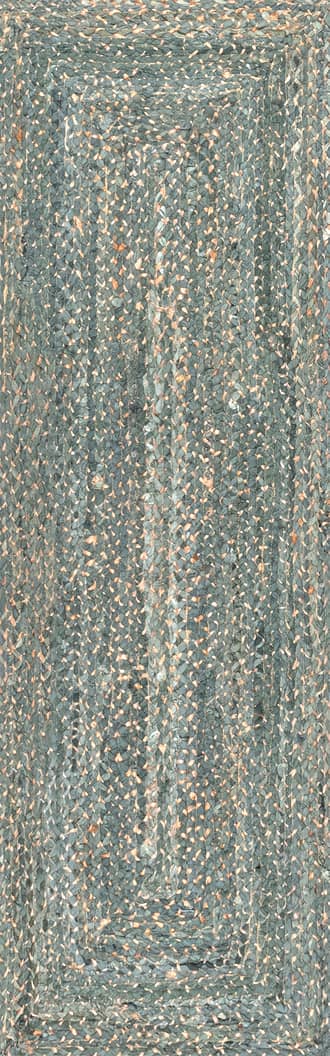 2' x 6' Hand Braided Denim And Jute Interwoven Solid Rug primary image