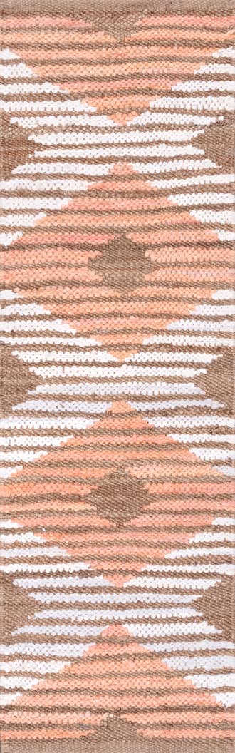 2' x 6' Hand Braided Denim And Jute Striped Diamonds Rug primary image