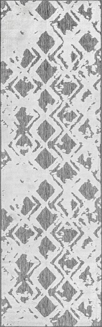 2' 6" x 12' Raised Lattice Silhouette Indoor/Outdoor Rug primary image