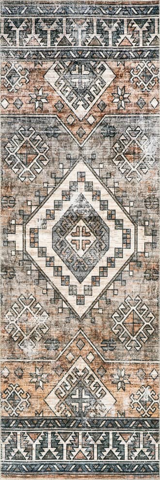 2' 6" x 8' Faded Geometric Washable Rug primary image