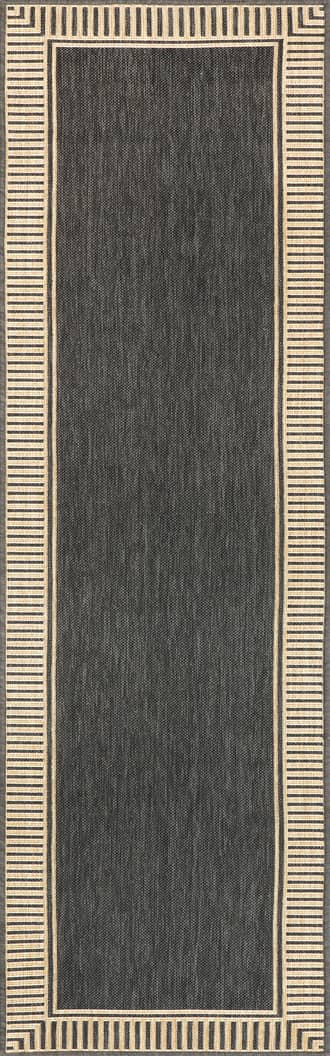 2' x 8' Striped Border Indoor/Outdoor Flatweave Rug primary image
