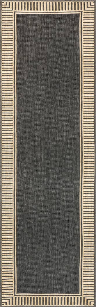 Striped Border Indoor/Outdoor Flatweave Rug primary image