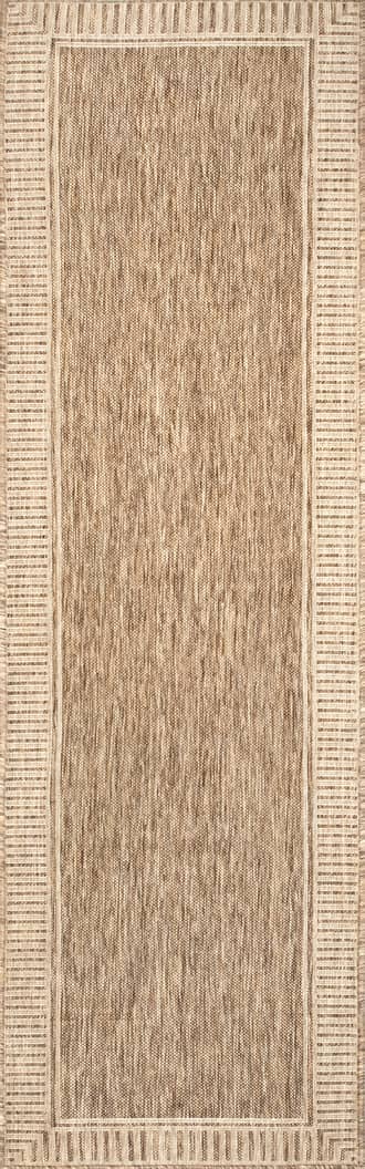 2' x 8' Striped Border Indoor/Outdoor Flatweave Rug primary image
