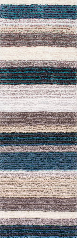 2' 6" x 12' Striped Shaggy Rug primary image