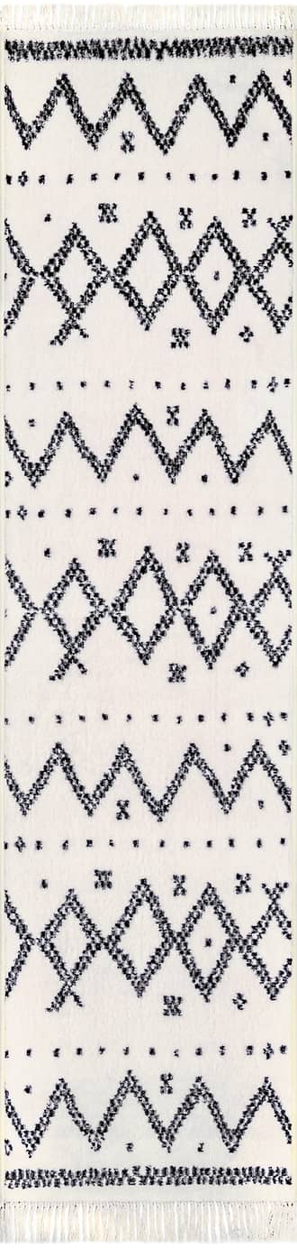 2' 3" x 8' 5" Checkered Moroccan Tassel Non-Slip Backing Rug primary image