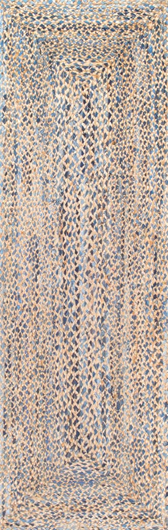 2' 6" x 12' Hand Braided Twined Jute And Denim Rug primary image