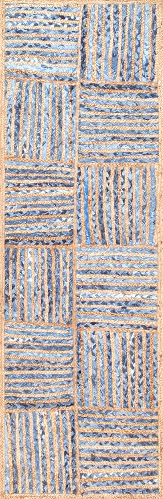 Hand Braided Jute And Denim Basketweave Rug primary image