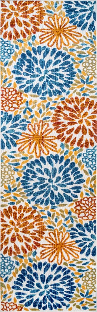 2' 6" x 12' Floral Fireworks Indoor/Outdoor Rug primary image