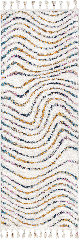 2' 8" x 8' Carved Wavy Shag Rug primary image