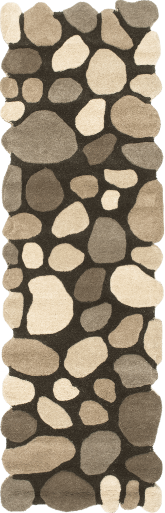 2' 6" x 8' Contemporary Handmade Wool Pebbles Cobblestone Rug primary image