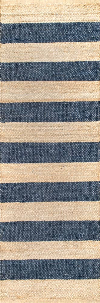 2' 6" x 6' Jute And Denim Even Stripes Rug primary image