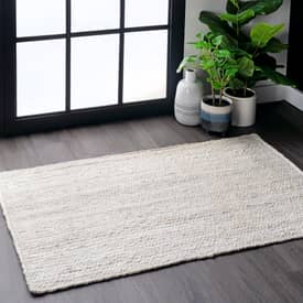 Contemporary Modern Braided Reversible Natural Jute Hand Woven Rug Carpet 