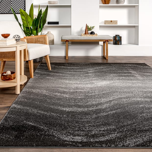 Granite Hazy Waves Gray Rug