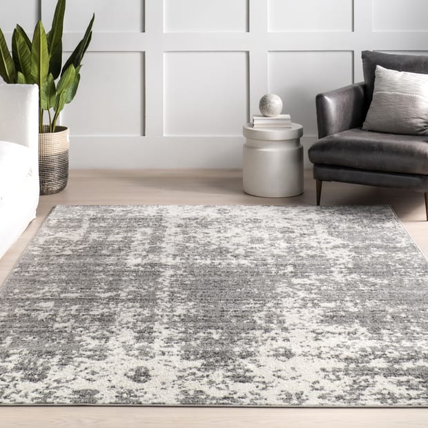Granite Ruby Distressed Mist Gray Rug, Is A 5×7 Rug Big Enough For Living Room