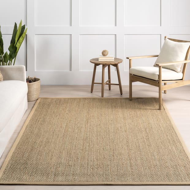 Maui Jute Simple Border Grey Rug