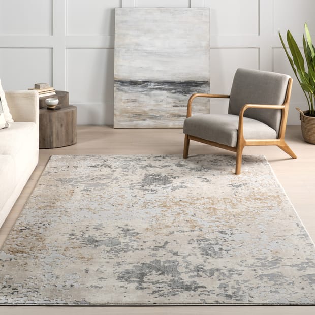 Whisper Mottled Abstract Beige Rug, 9 215 12 Transitional Area Rugs Wool