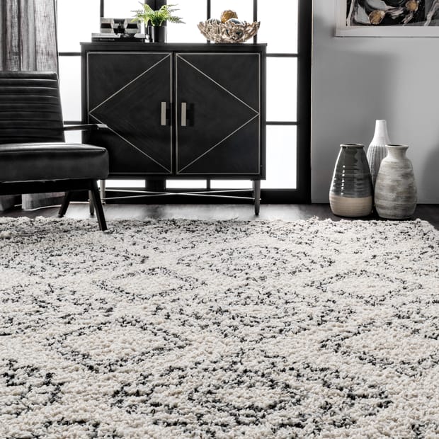 Temara Moroccan Tasseled Off White Rug