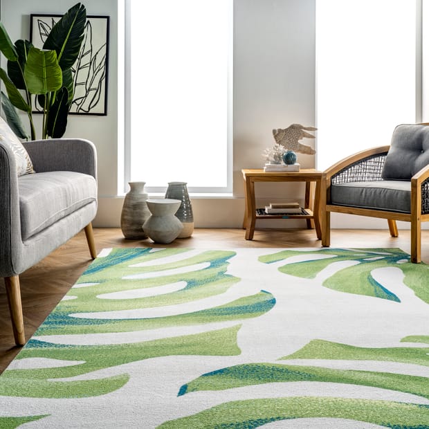 Leilani Morning Dew Indoor Outdoor, Lime Green Rugs Uk
